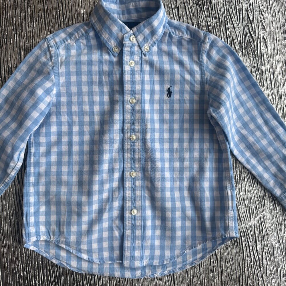 White and blue plaid Ralph Lauren